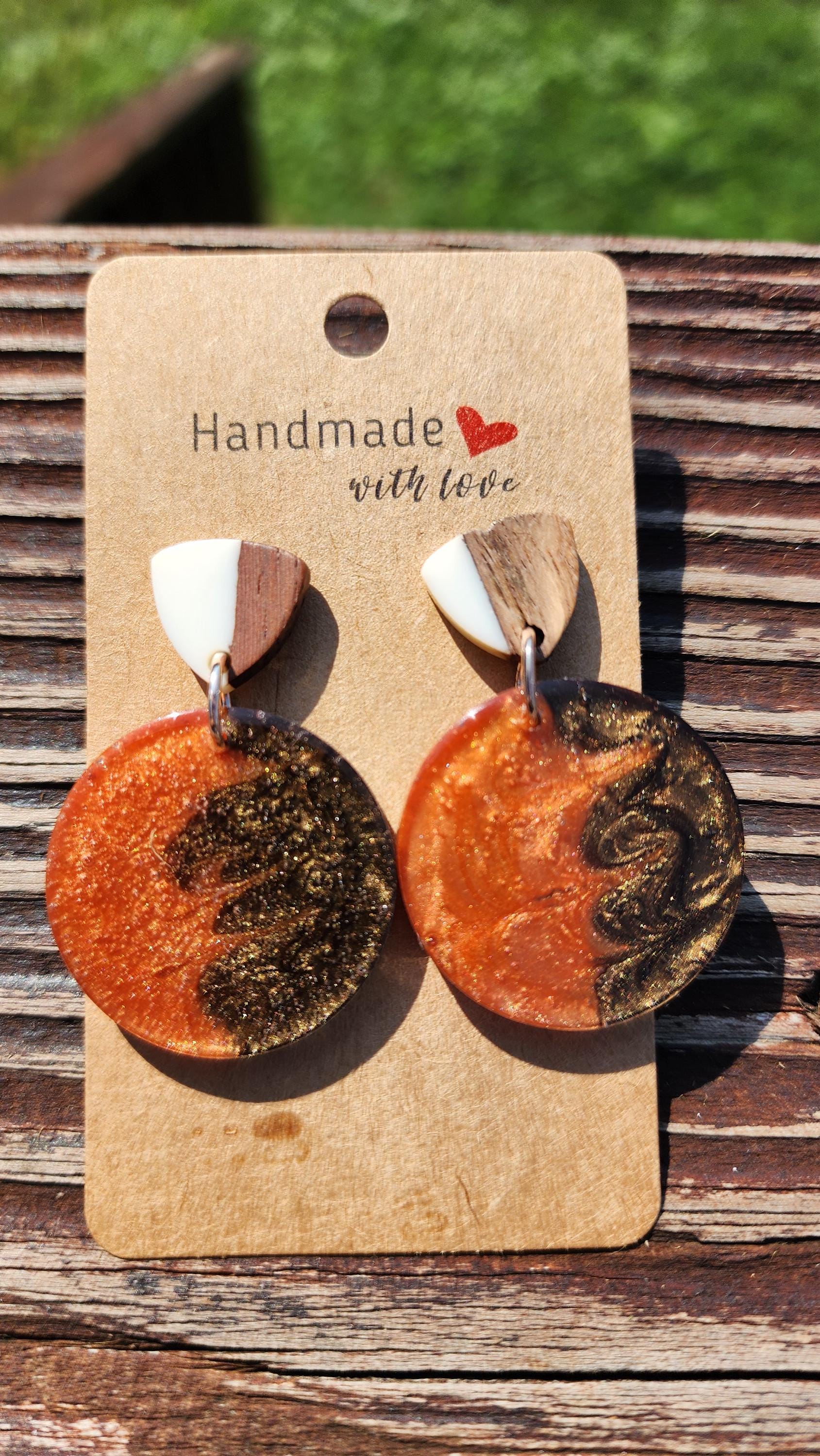 Burnt Orange Circular Earrings