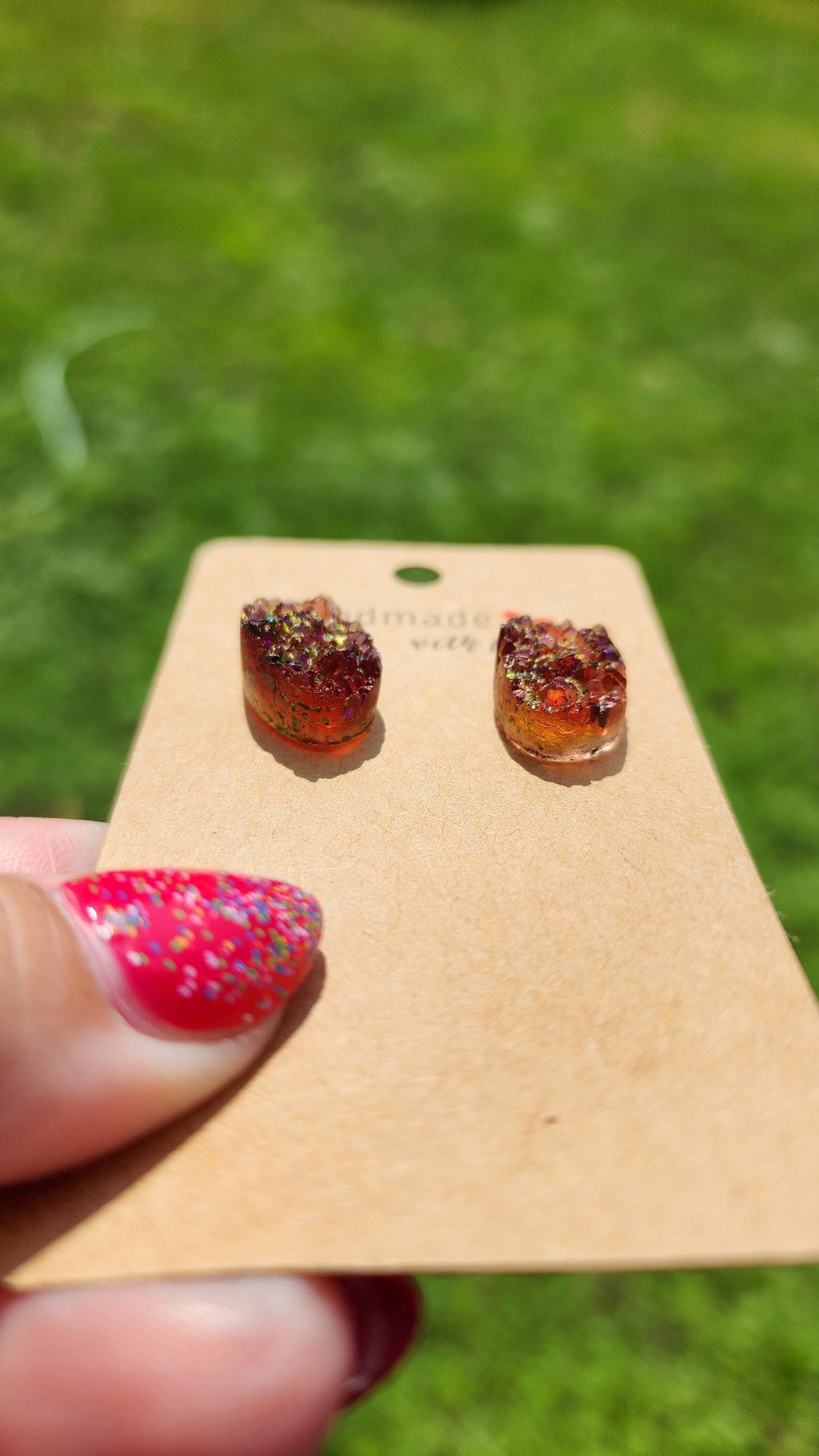 Geode Crystal Stud Earrings