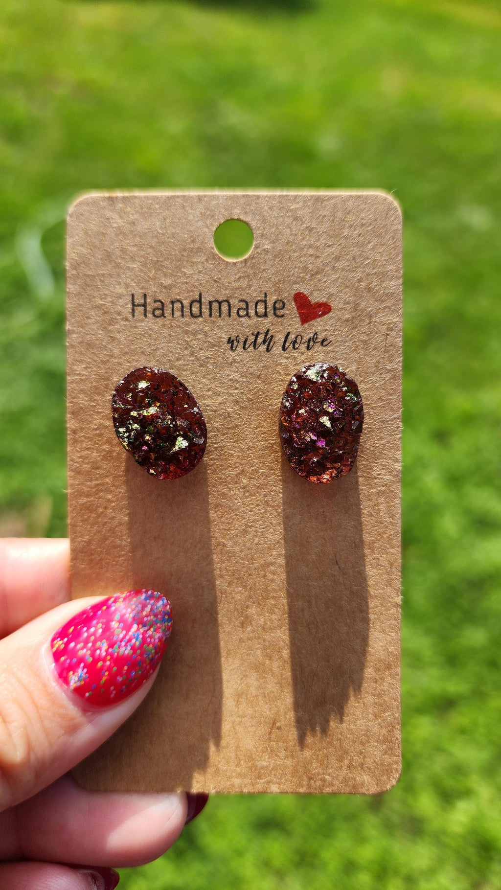 Geode Crystal Stud Earrings