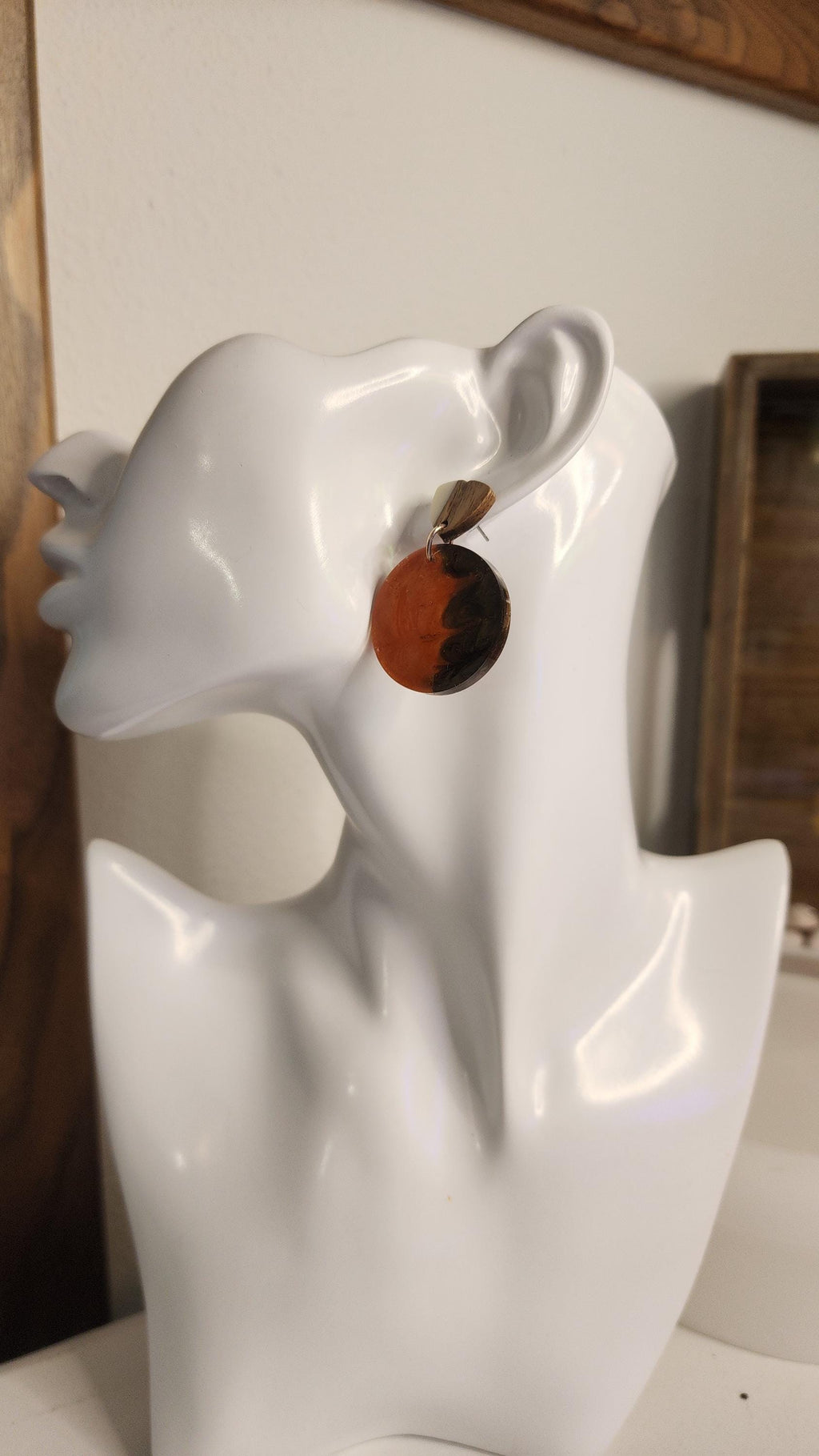 Burnt Orange Circular Earrings