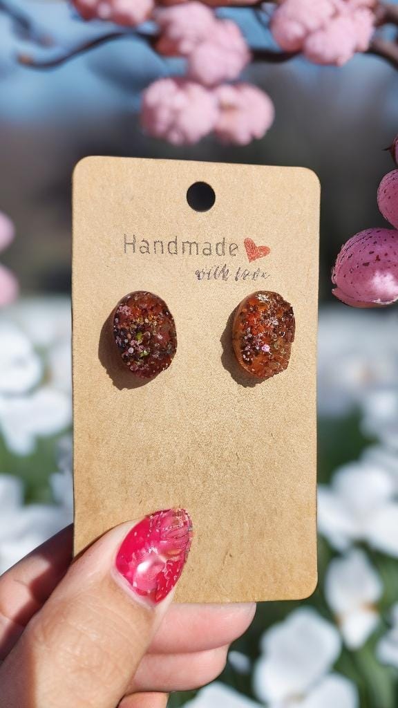 Geode Crystal Stud Earrings