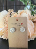 Silver Druzy Stud Earrings
