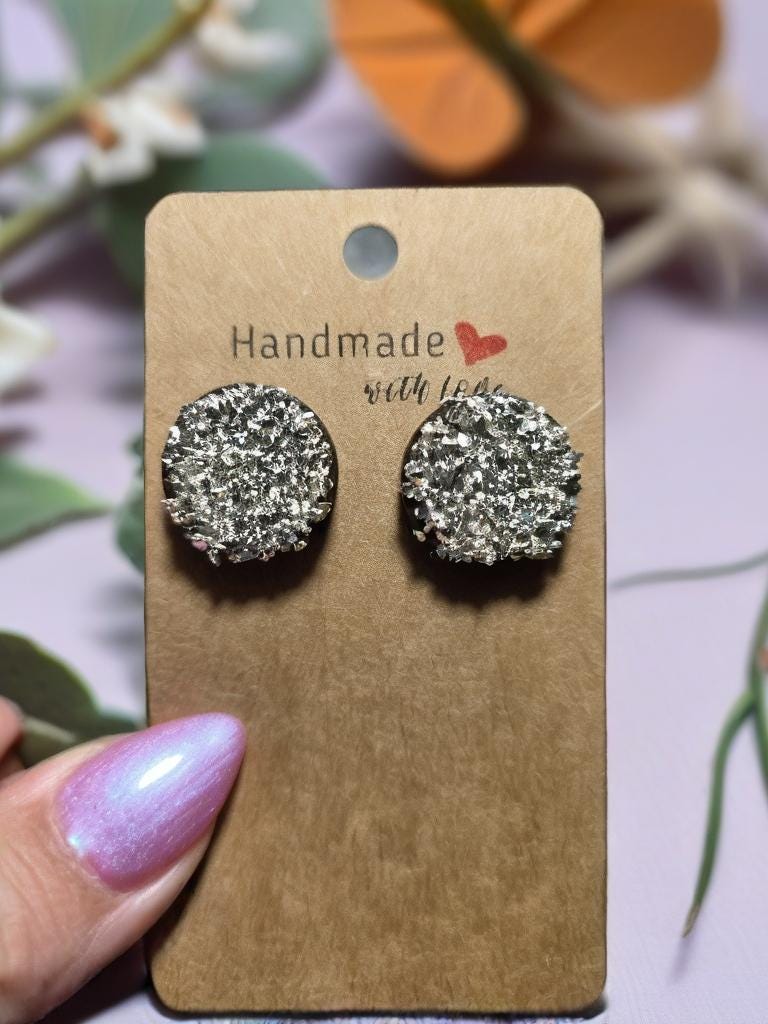 Druzy Crystal Stud Earrings