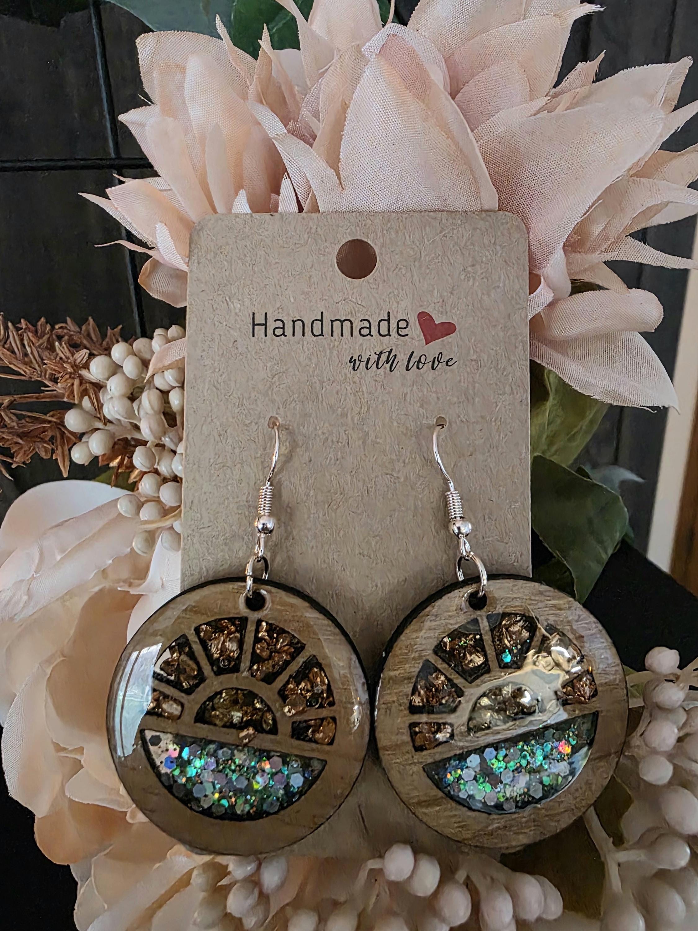 Sunburst Wooden Earrings