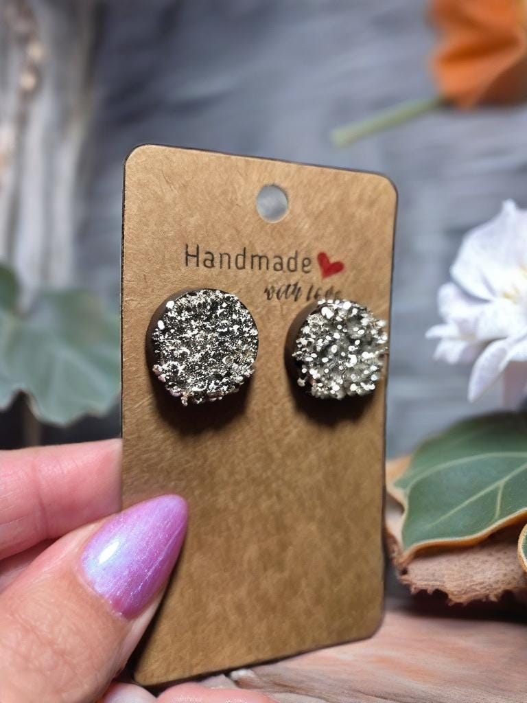 Druzy Crystal Stud Earrings