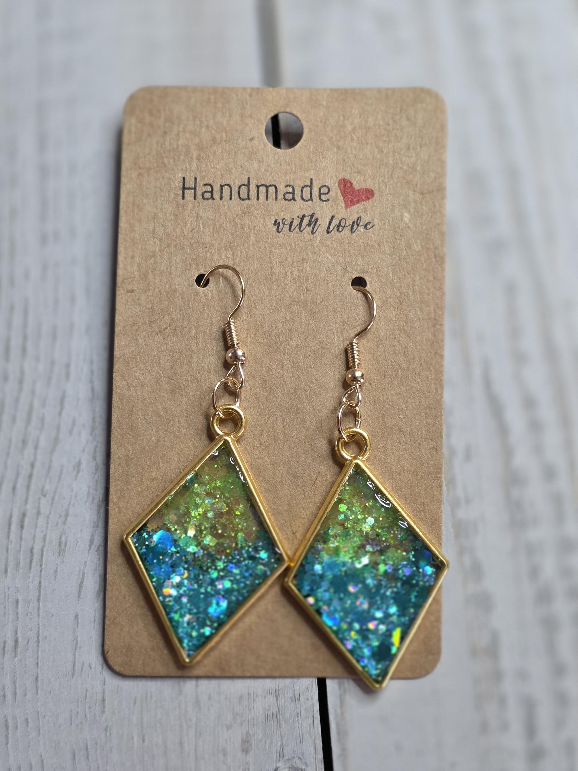 Glitter Diamond Dangle Earrings