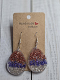 Multi-Color Crushed Glass Teardrop Earrings