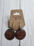 Resin Wood Earrings: Crushed Glass, Handmade Dangle Earrings, sage green earrings, fashion jewelry, small dangle earrings, women's fashion