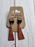 Burnt Orange Triangle Earrings