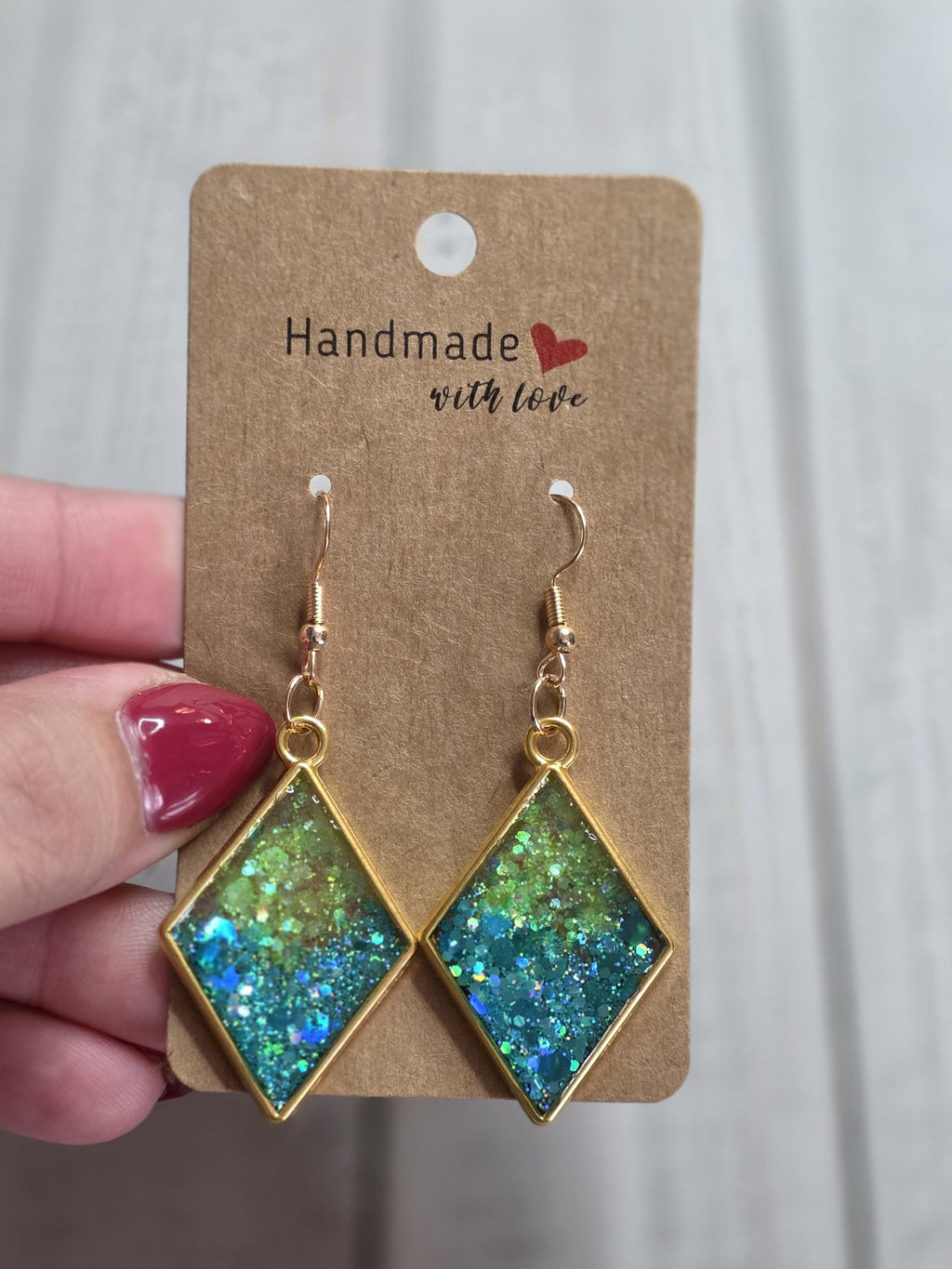 Glitter Diamond Dangle Earrings