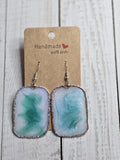 Teal & White Swirl Earrings
