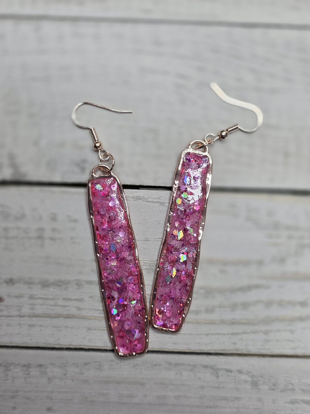 Pink Dangle Earrings: rectangle earrings, fashion jewelry, gold esthetic, resin earrings, women's fashion, rose gold jewelry