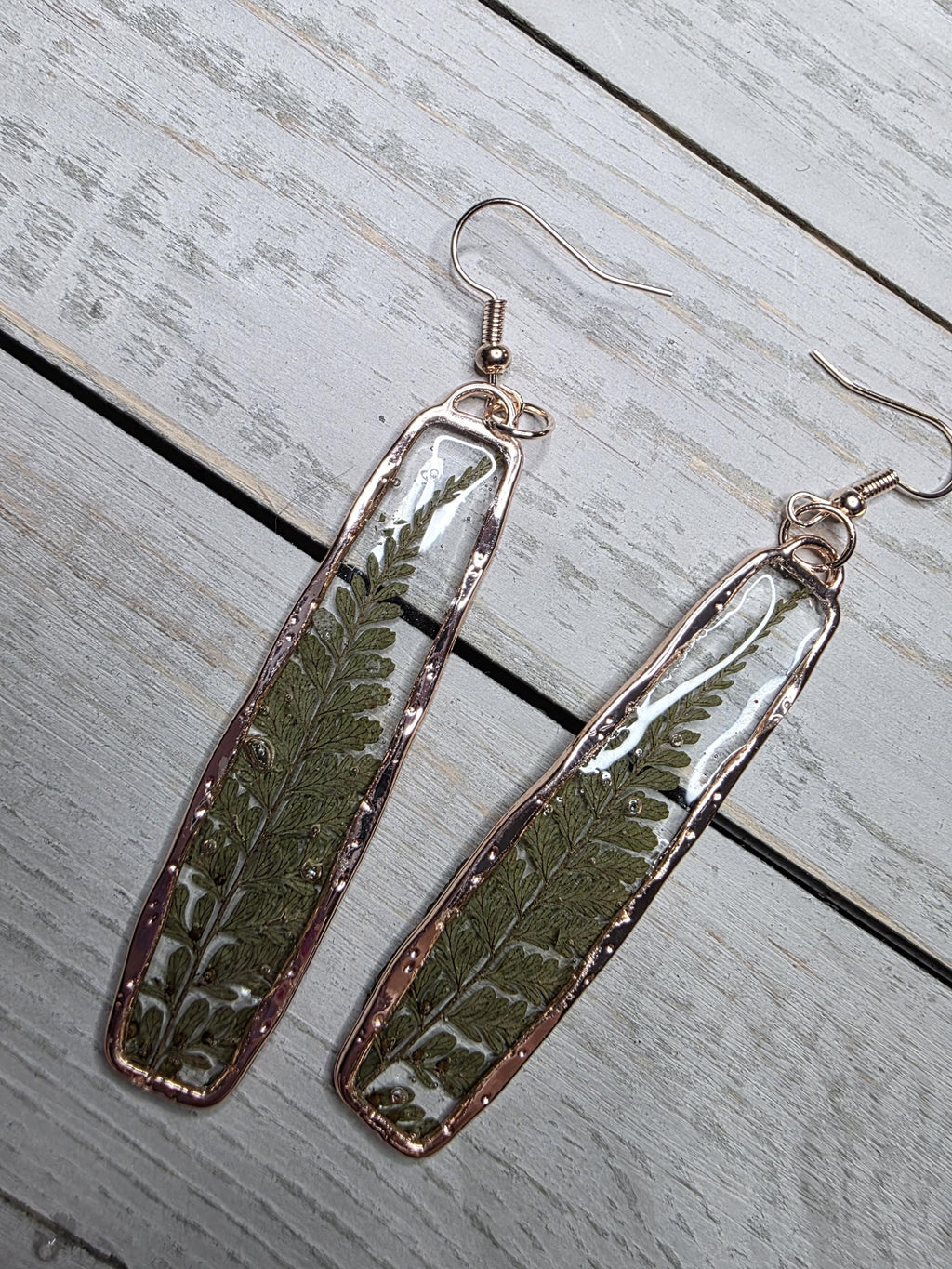Rose Gold Fern Earrings
