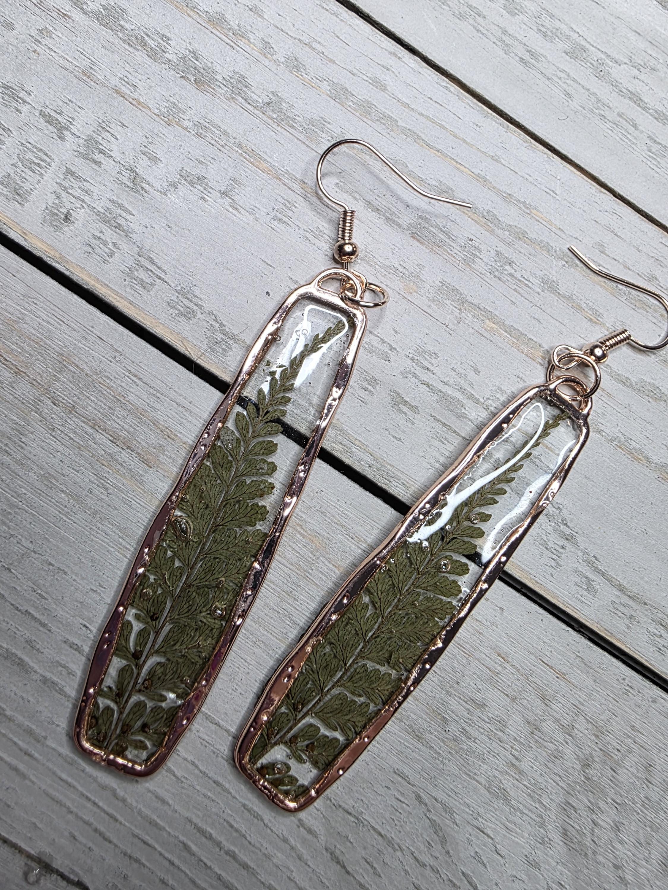 Rose Gold Fern Earrings