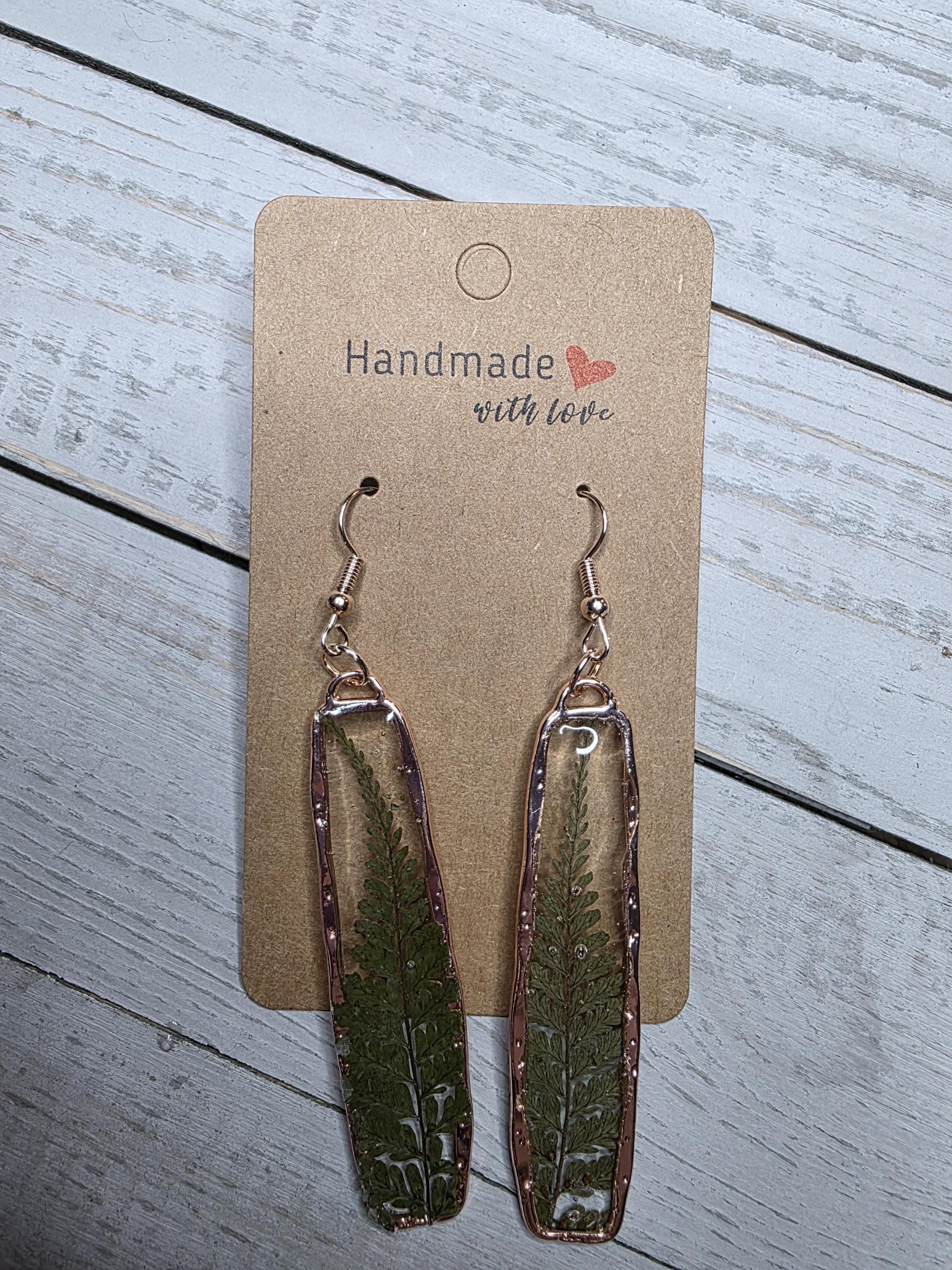 Rose Gold Fern Earrings