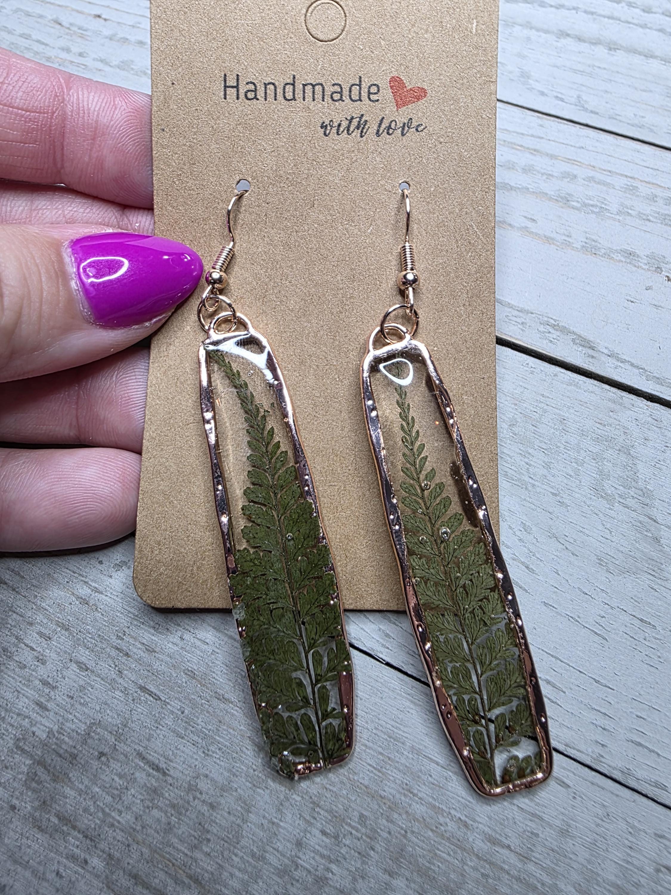 Rose Gold Fern Earrings