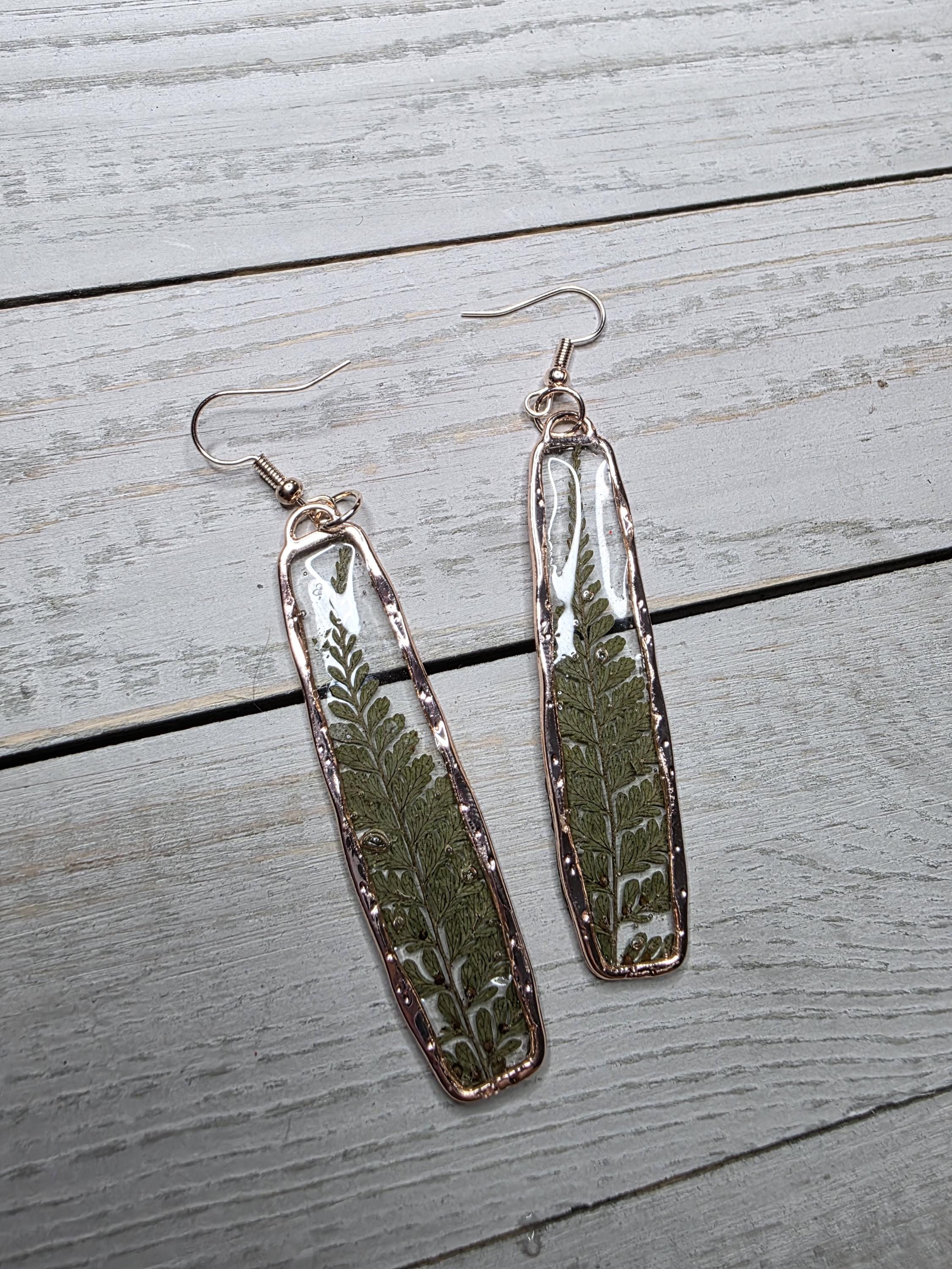 Rose Gold Fern Earrings