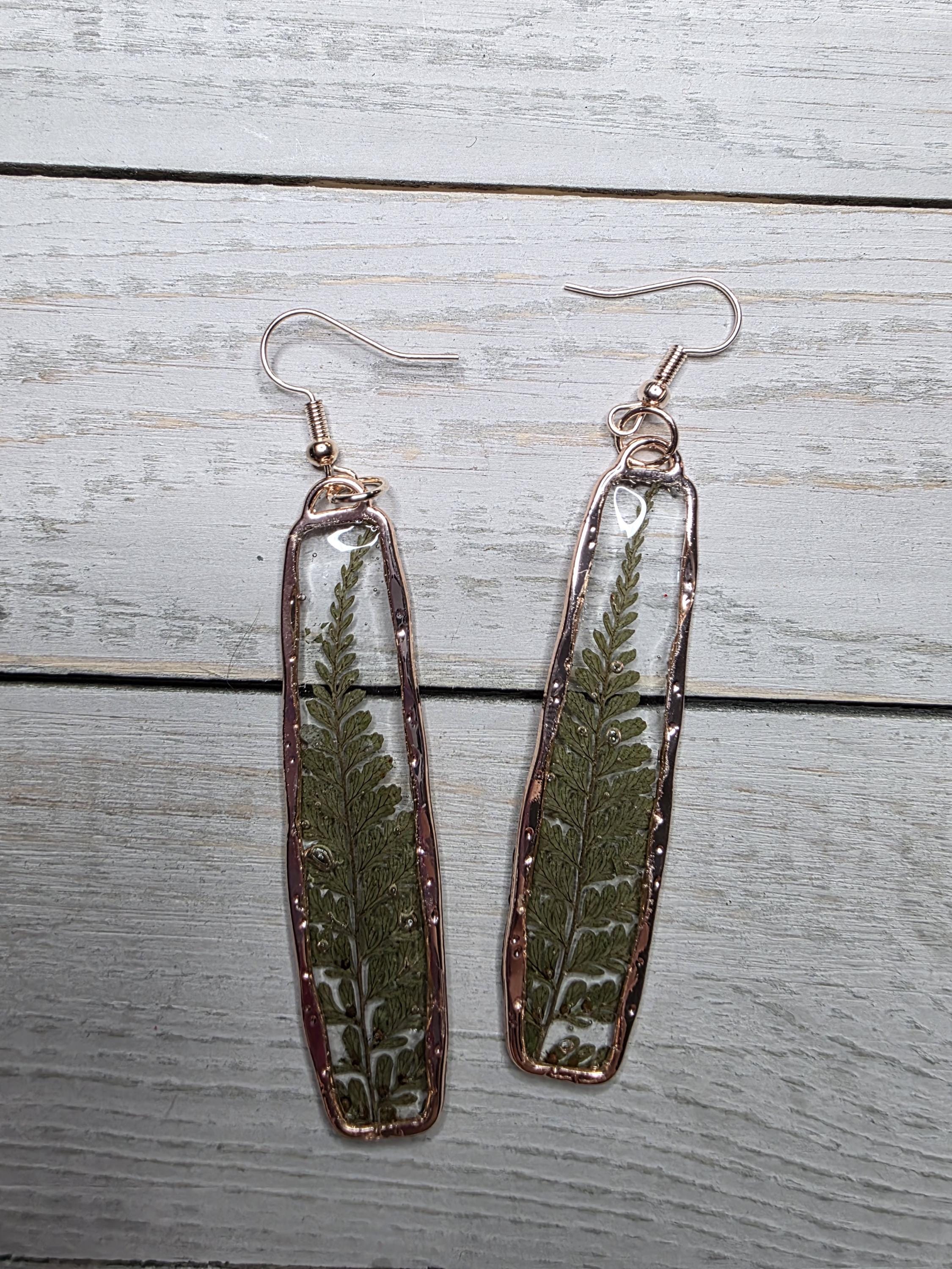 Rose Gold Fern Earrings