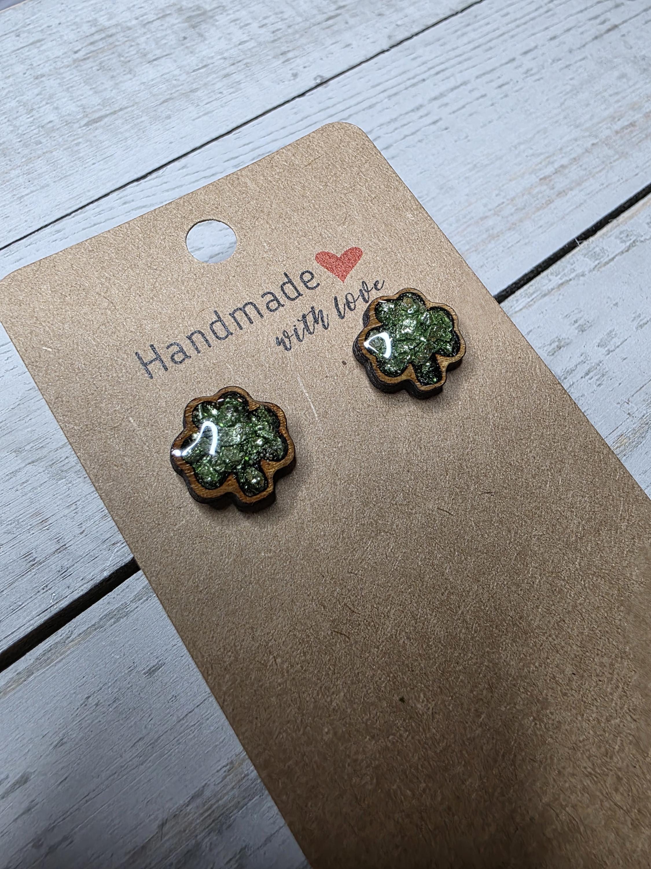 Green Shamrock Earrings