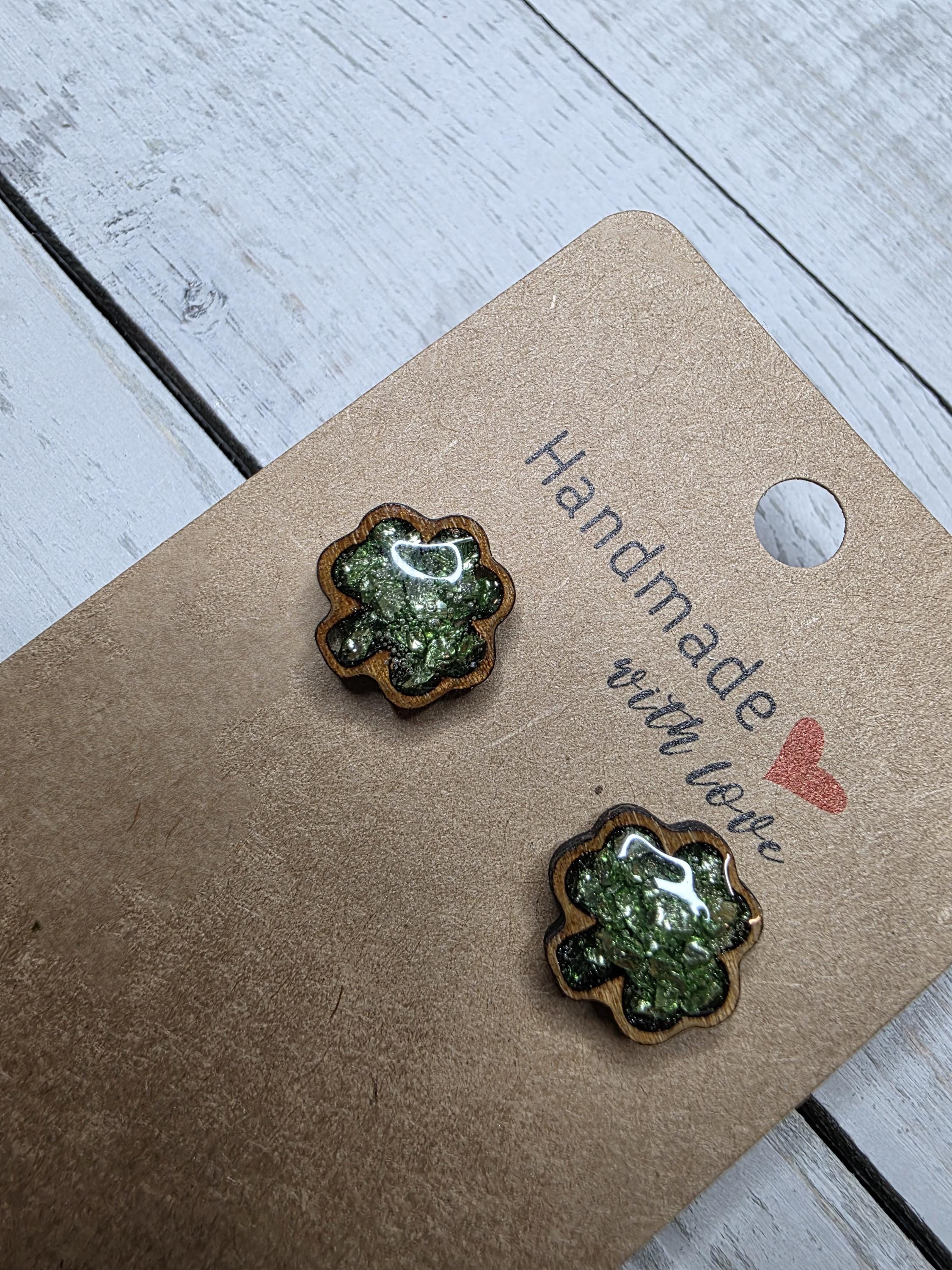 Green Shamrock Earrings
