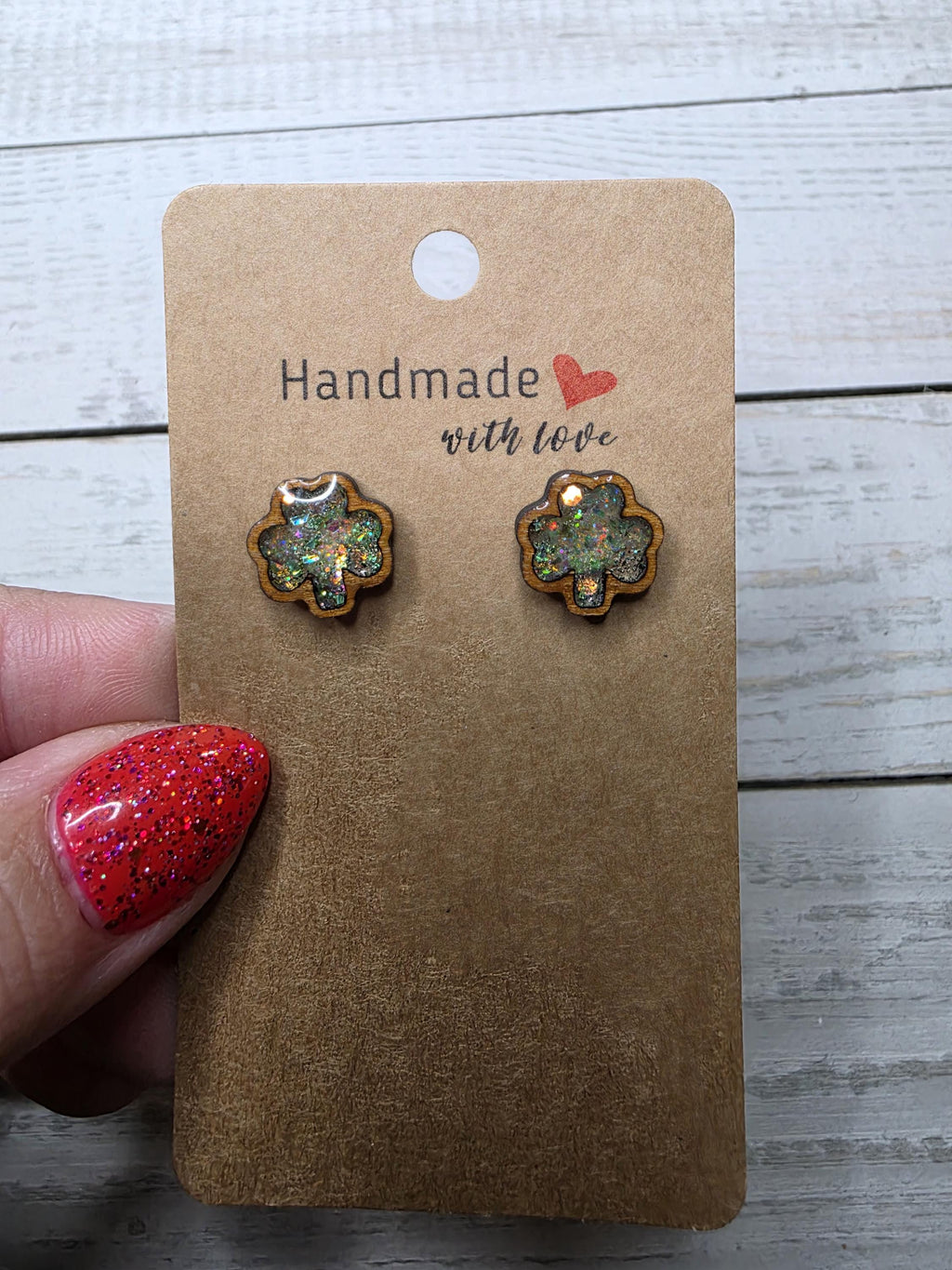 Green Shamrock Earrings