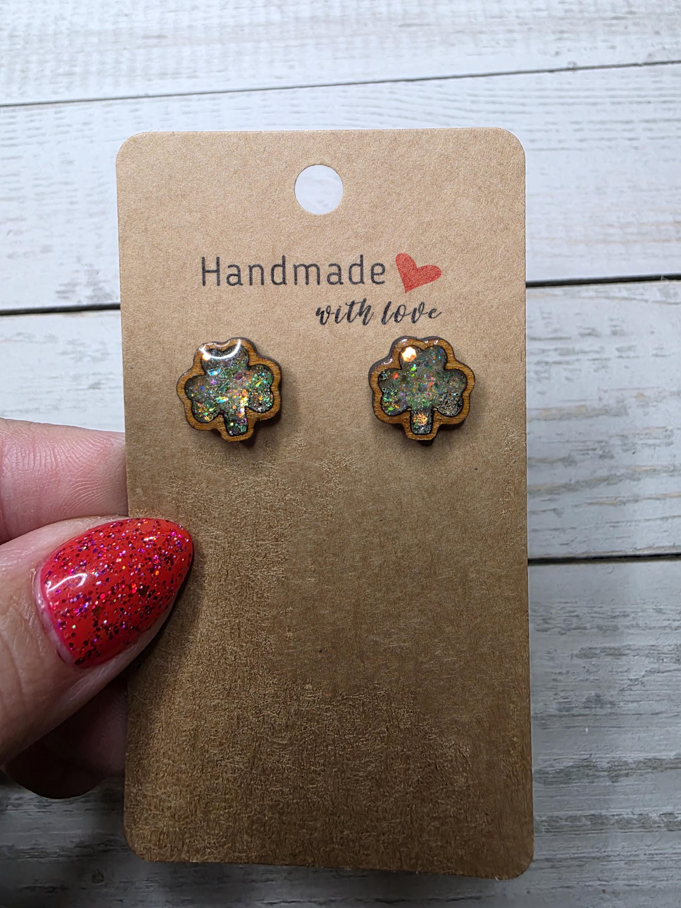 Green Shamrock Earrings