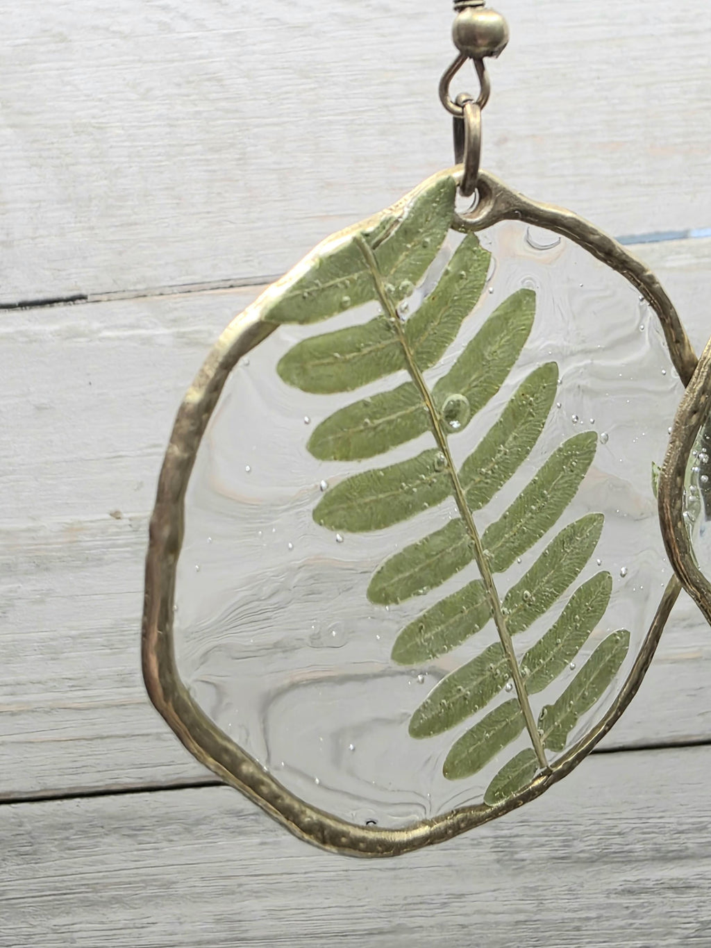 Real Fern Earrings | Circular Drop Botanical Jewelry