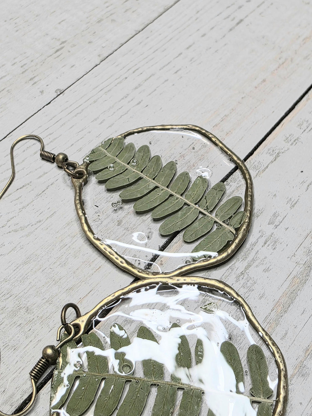 Real Fern Earrings | Circular Drop Botanical Jewelry