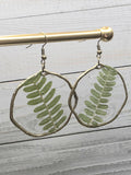 Real Fern Earrings | Circular Drop Botanical Jewelry