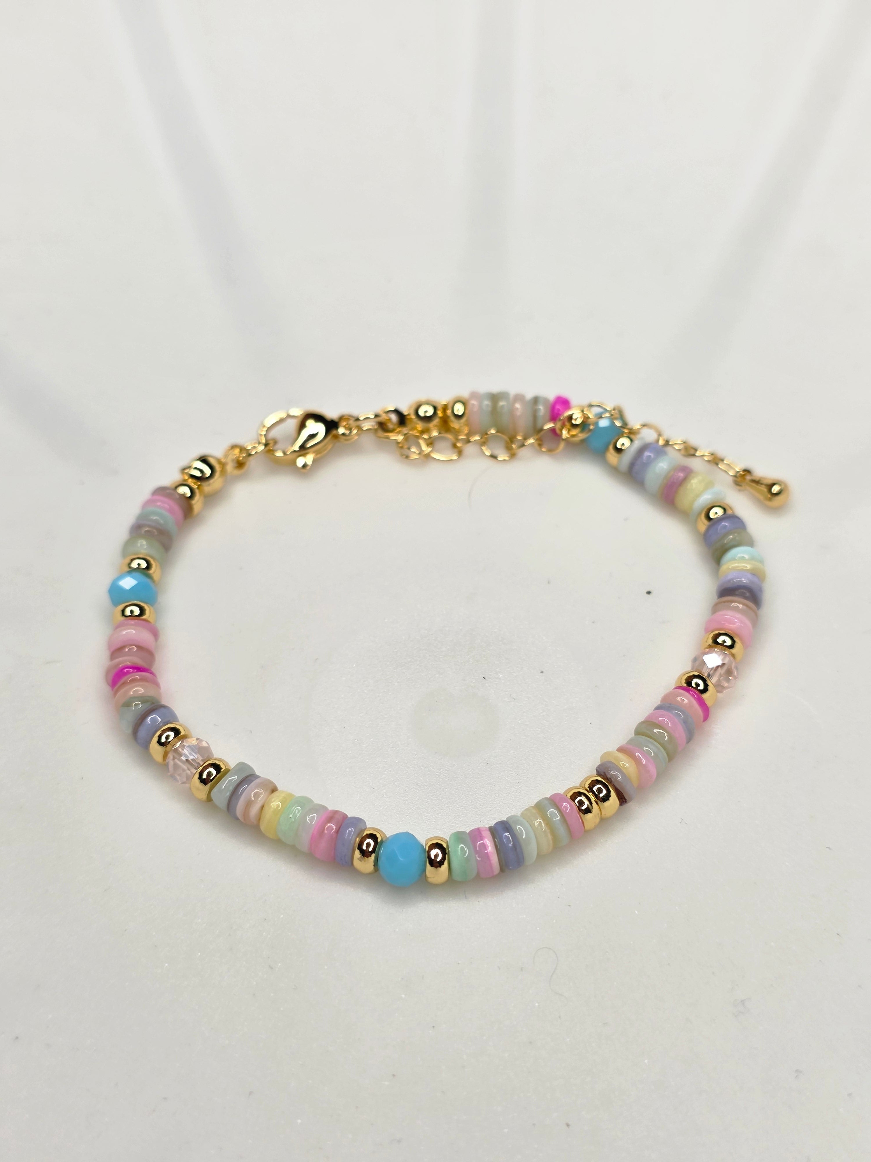 Light Pastel Adjustable Beaded Bracelet