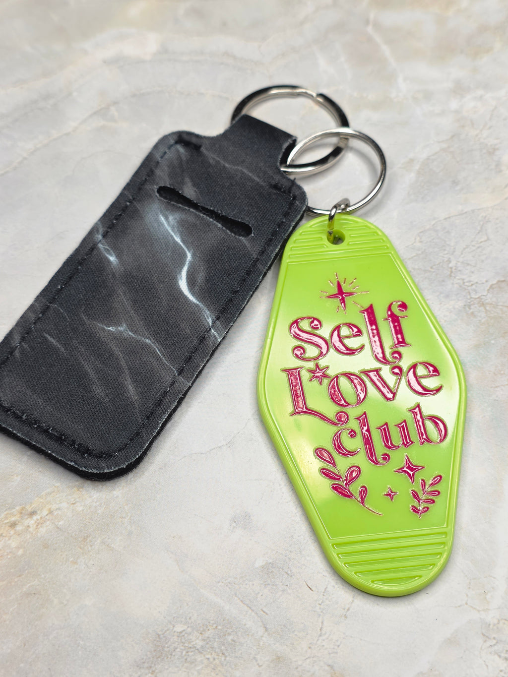 Self Love Club Motel Keychain with Lip Balm Holder