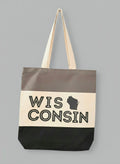 Wisconsin Canvas Tote Bag - Gray & Black