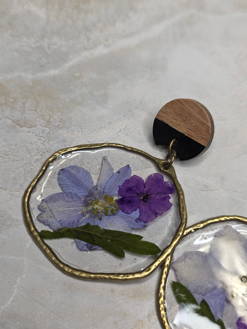 Purple Floral Earrings