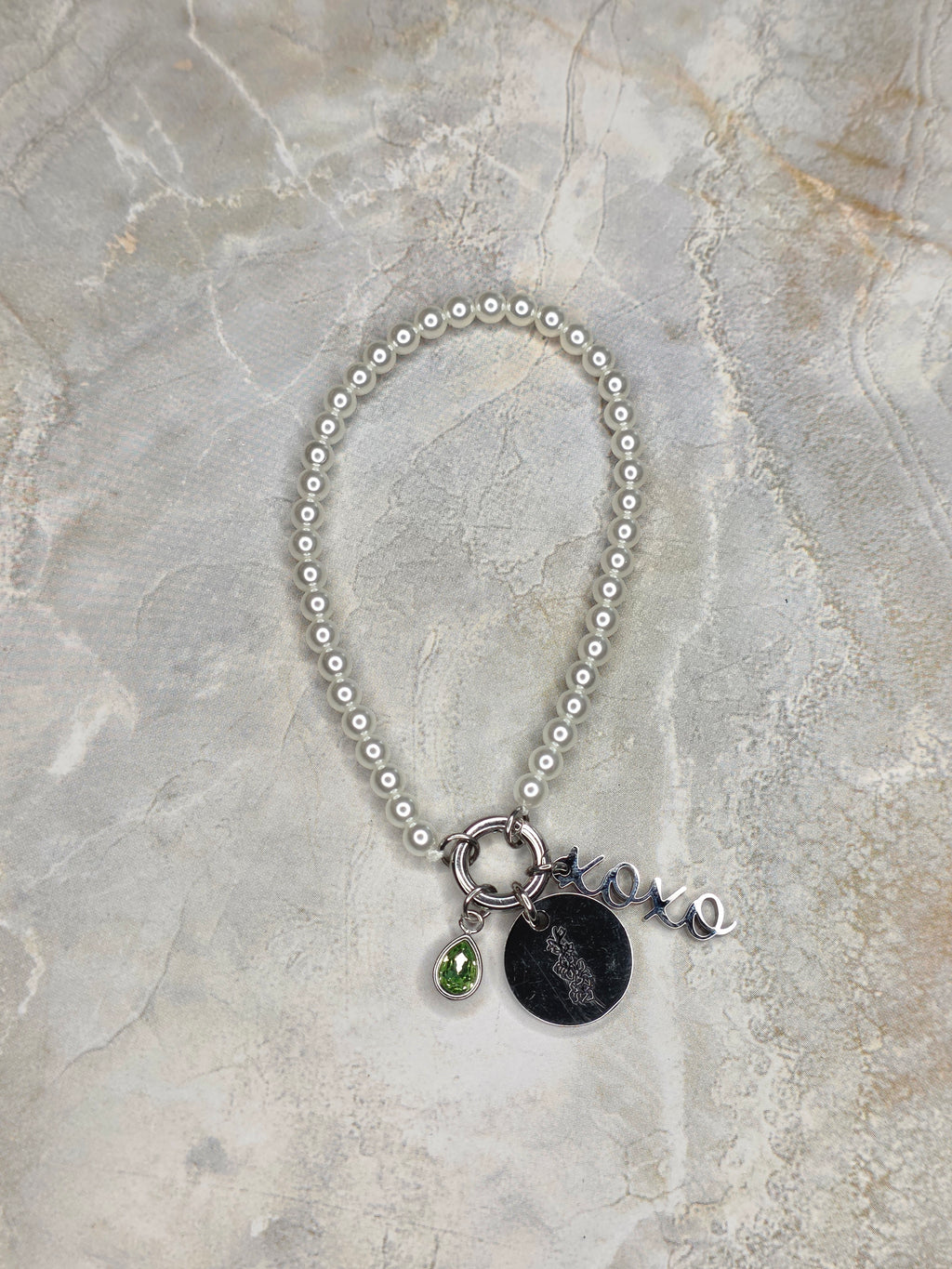 August Birthstone Charm Bracelet