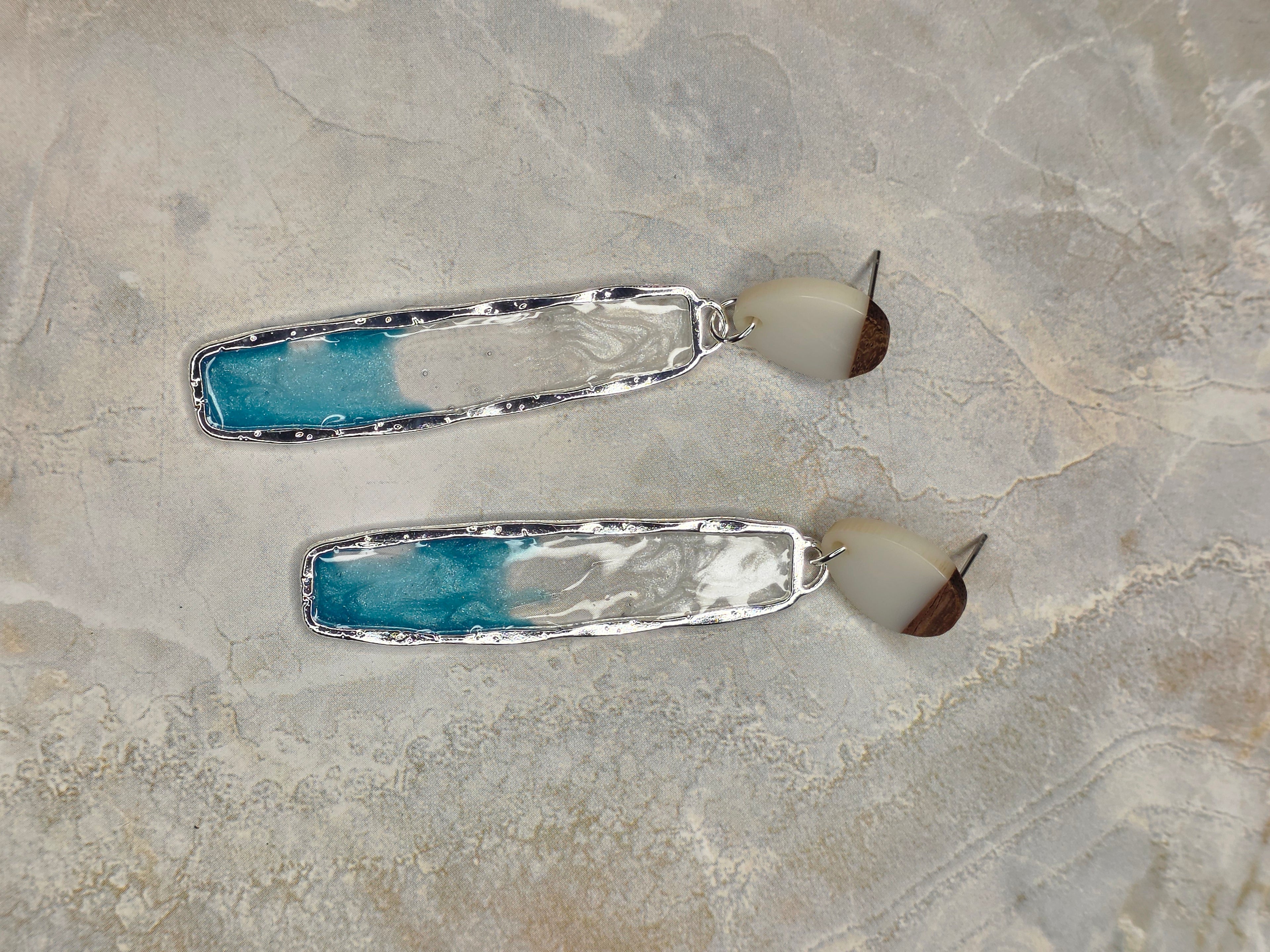 Ocean Wave Resin Drop Earrings