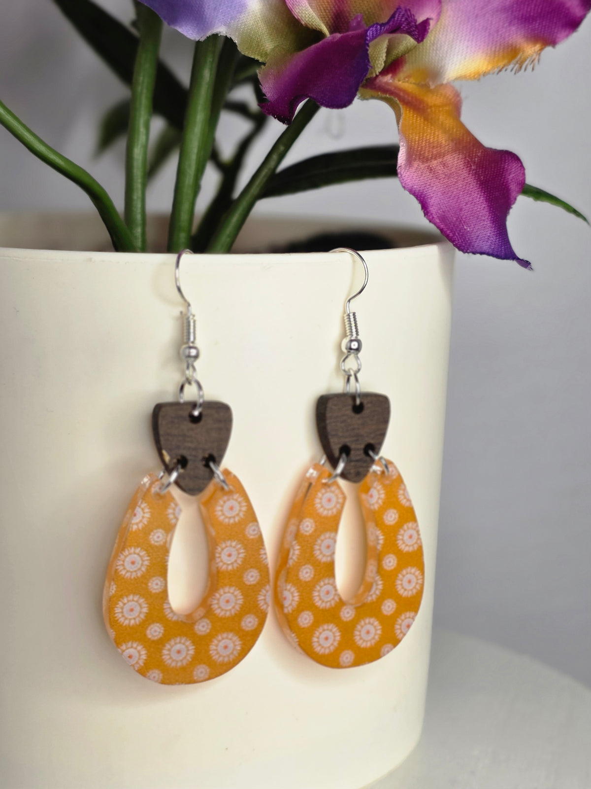 Yellow Geometric Boho Earrings