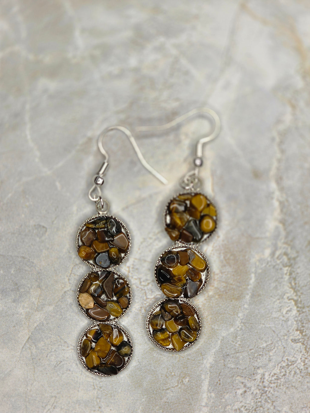 Tiger's Eye Triple Drop Earrings