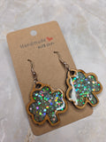 Shamrock Earrings - Holographic Resin & Wood