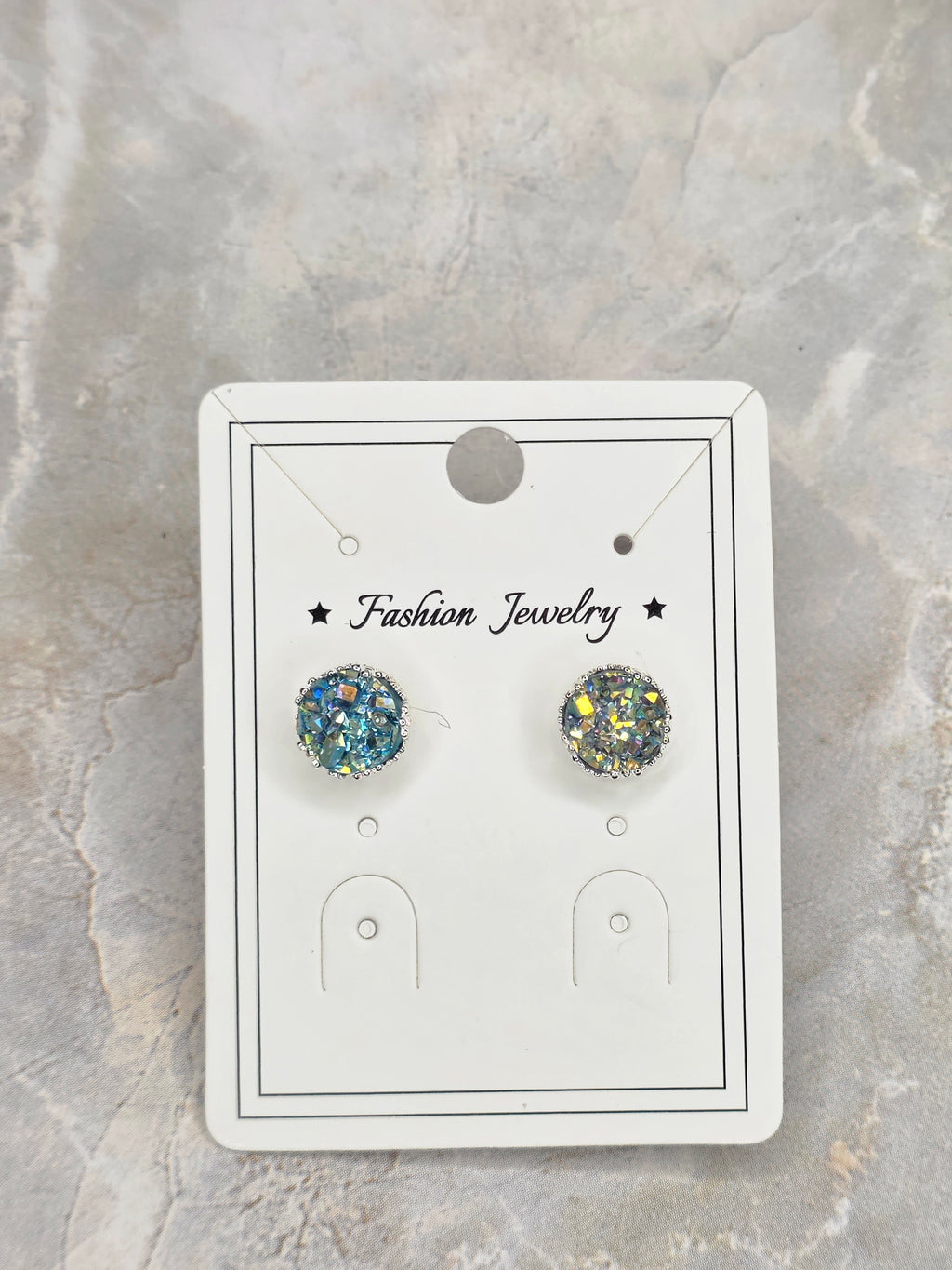 Druzy Faux Geode Stud Earrings