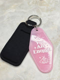 You Are Enough Motel Keychain with Lip Balm Holder
