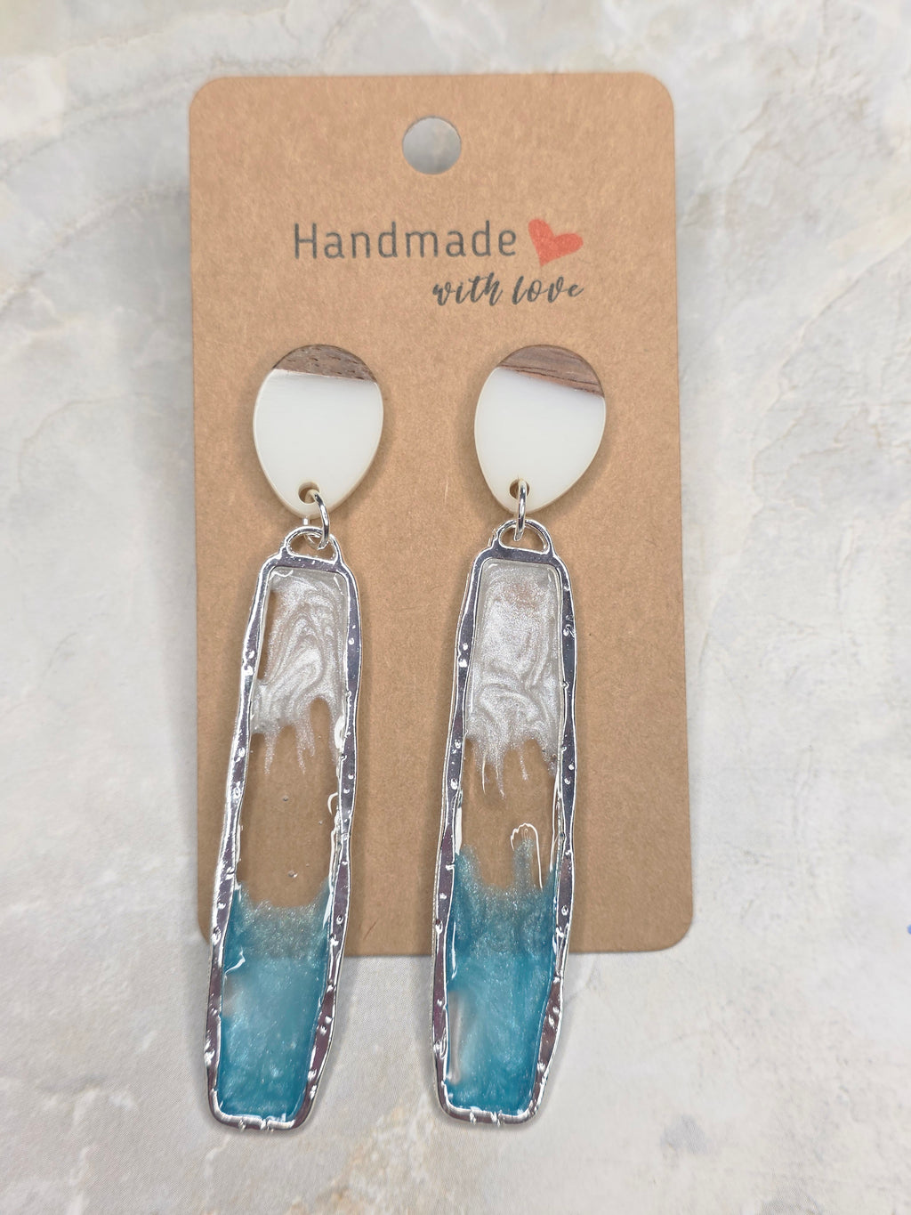 Ocean Wave Resin Drop Earrings