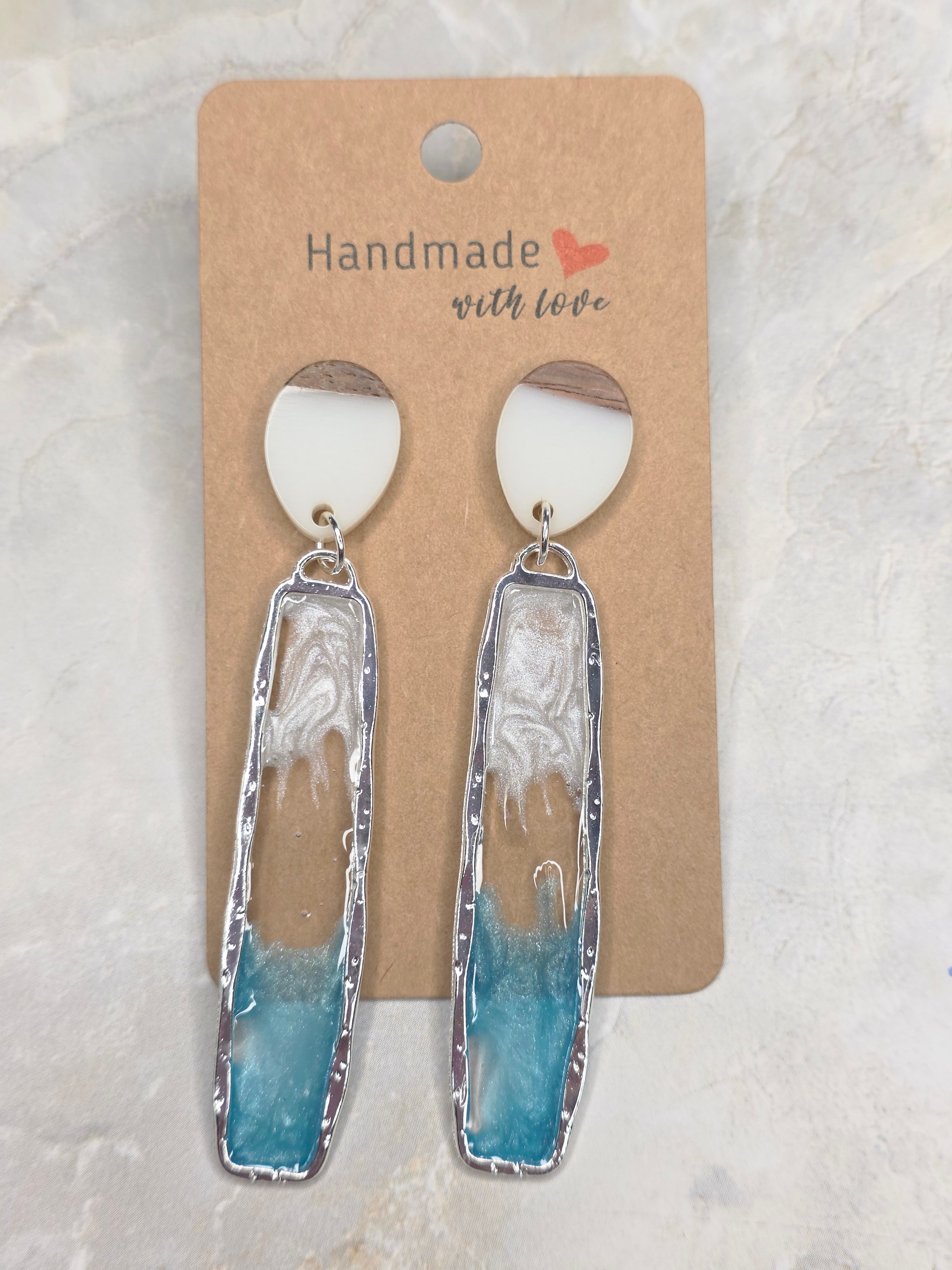 Ocean Wave Resin Drop Earrings