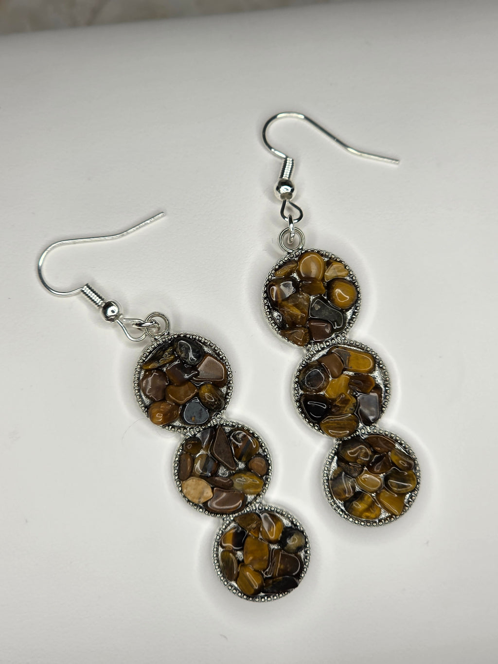 Tiger's Eye Triple Drop Earrings