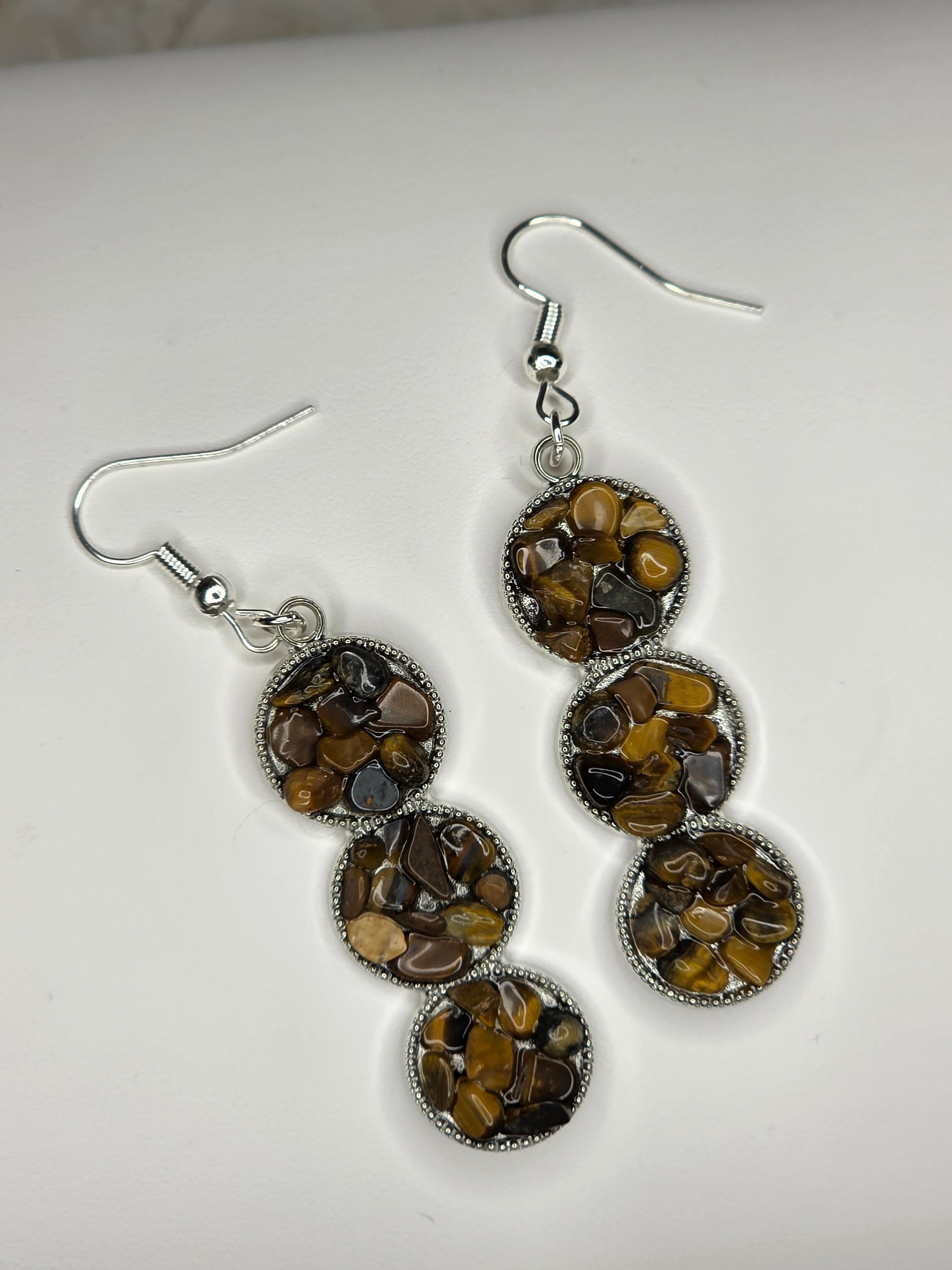 Tiger's Eye Triple Drop Earrings