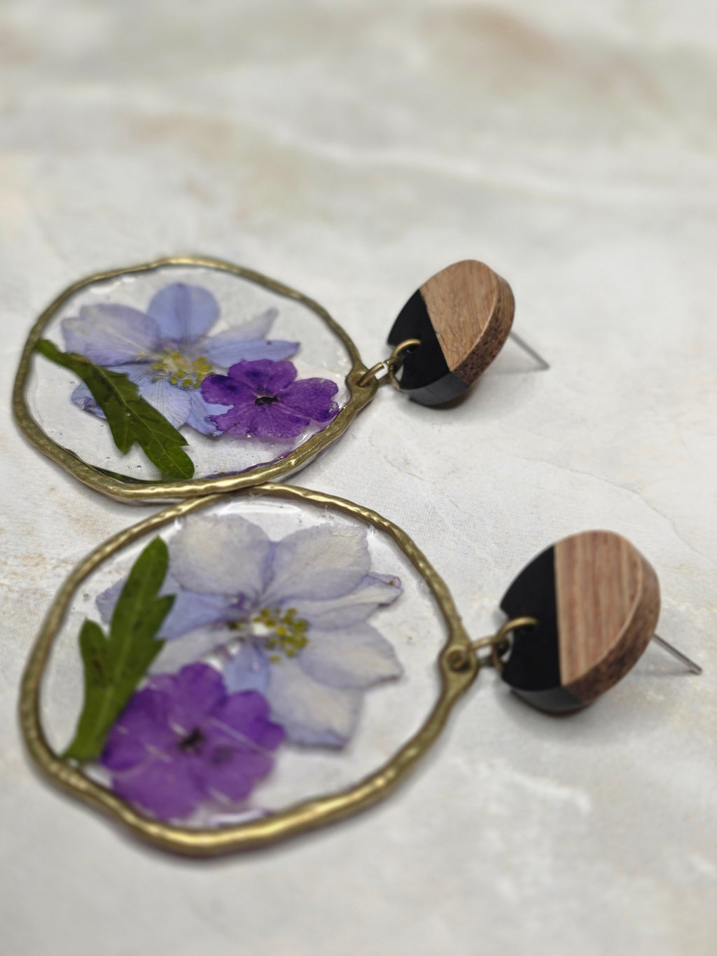 Purple Floral Earrings