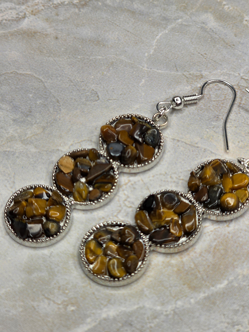 Tiger's Eye Triple Drop Earrings