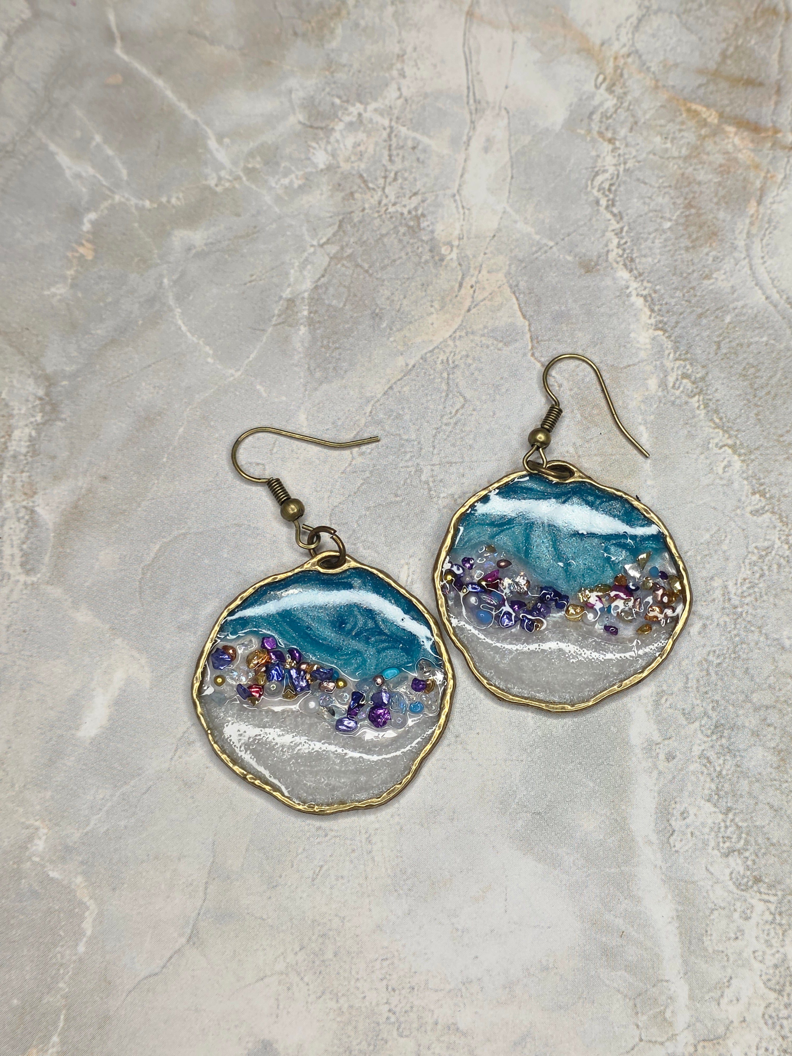 Ocean Wave Resin Earrings