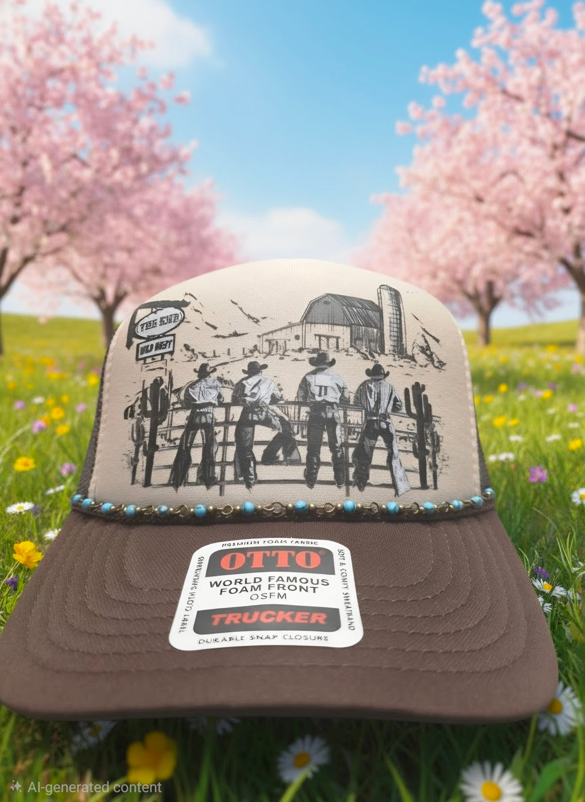 Cowboys at the Fence Graphic Trucker Hat