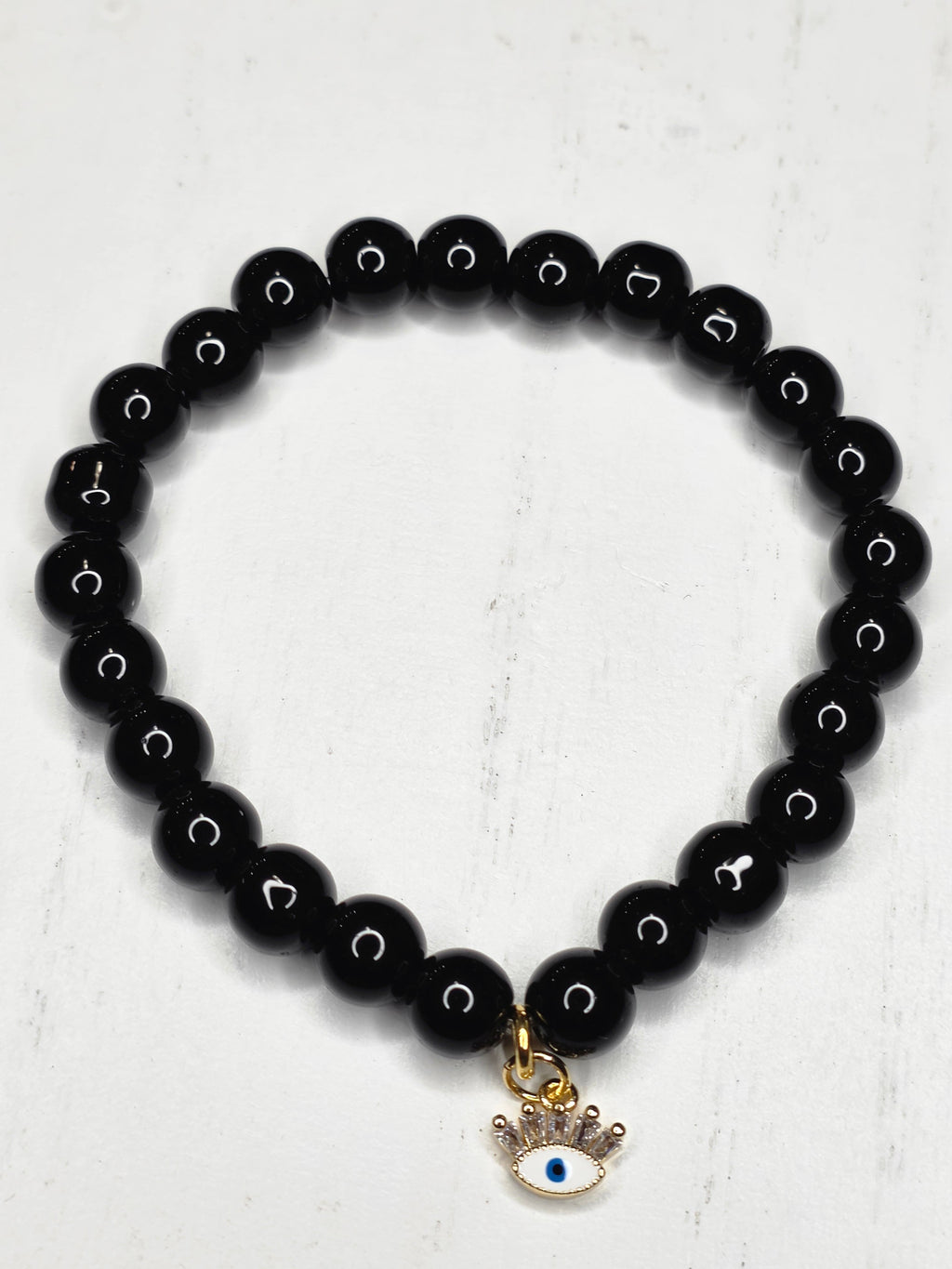 Black Obsidian Evil Eye Charm Bracelet