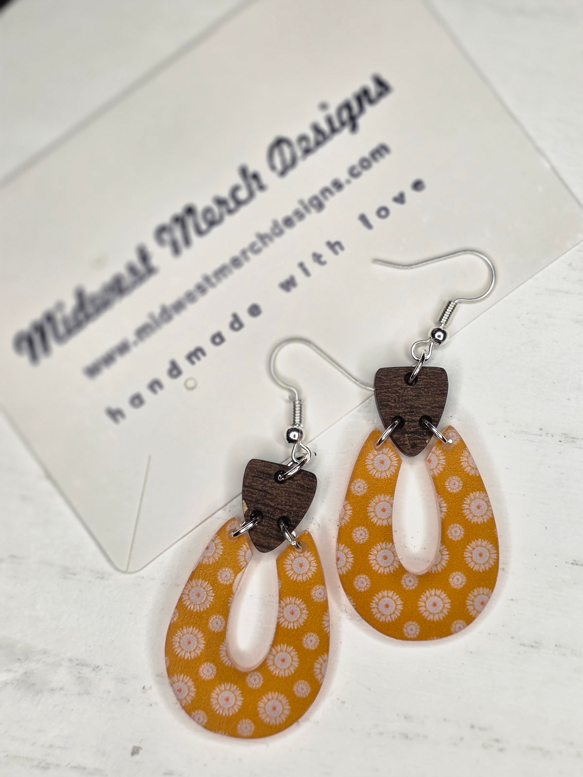 Yellow Geometric Boho Earrings